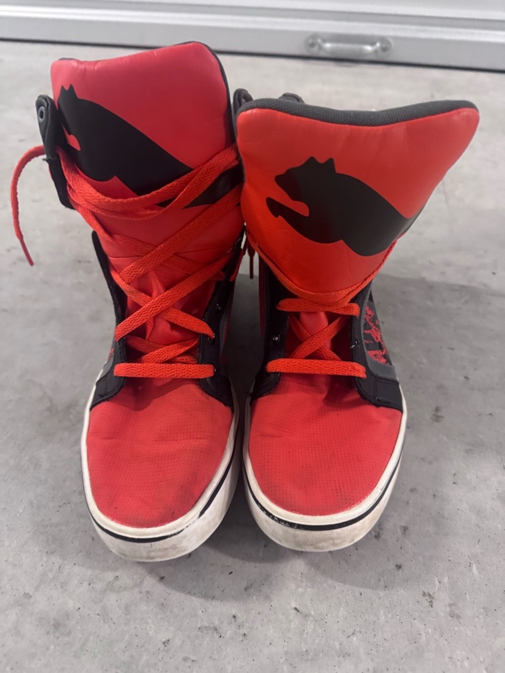 Puma LC Special High Top "Splatter" Sneakers - Orange/Black - Men's Size 10